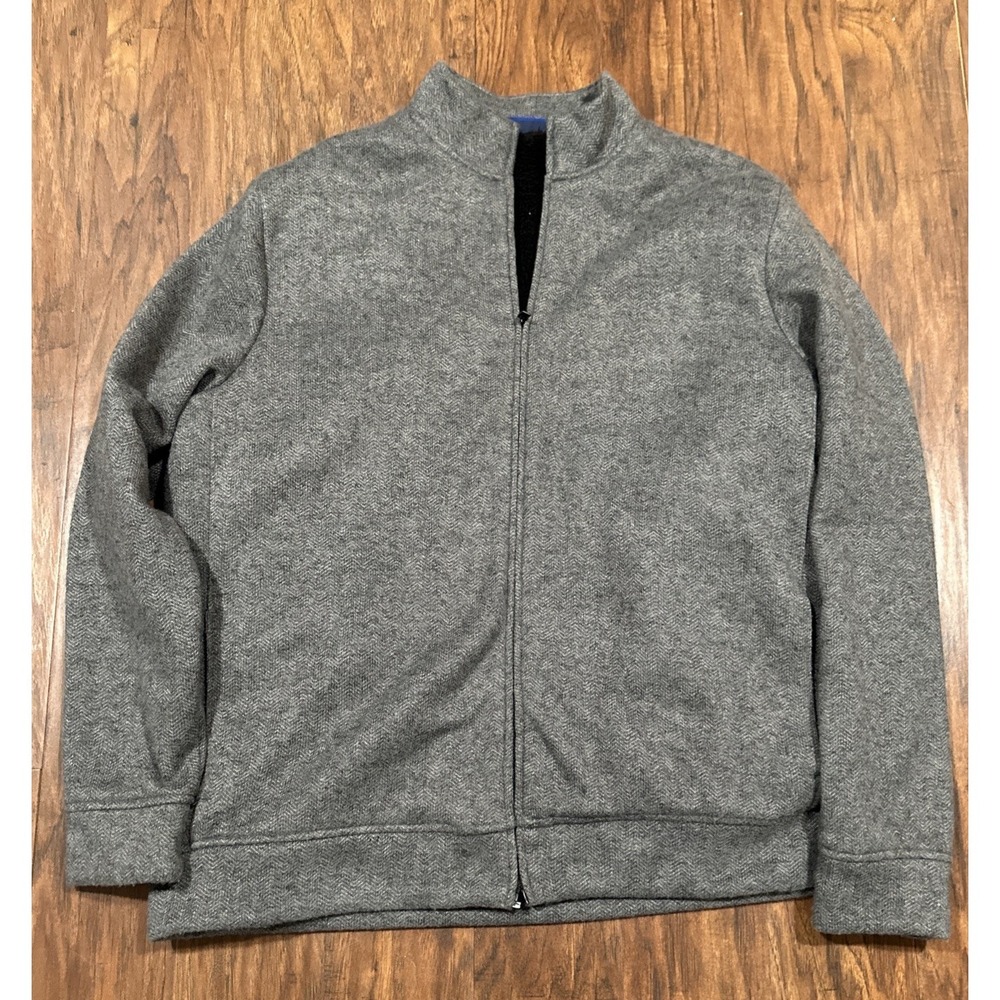Mens Hightown Gray Full Zip Fleece Sherpa Lined Jacket XXL Apt 9